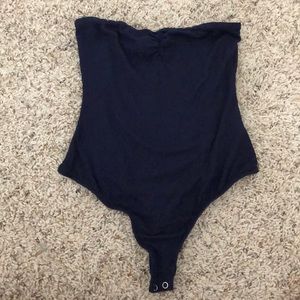Navy blue strapless bodysuit